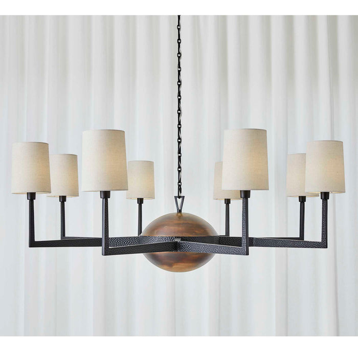 Open Arms - 8 Light Chandelier - Black / Gray