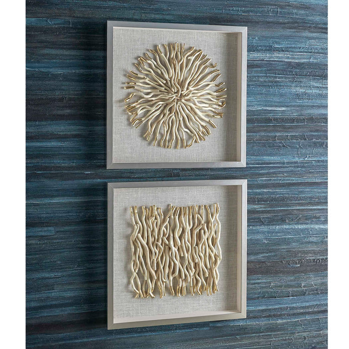 Leone - Shadow Boxes (Set of 2) - Brown / Gold / Silver