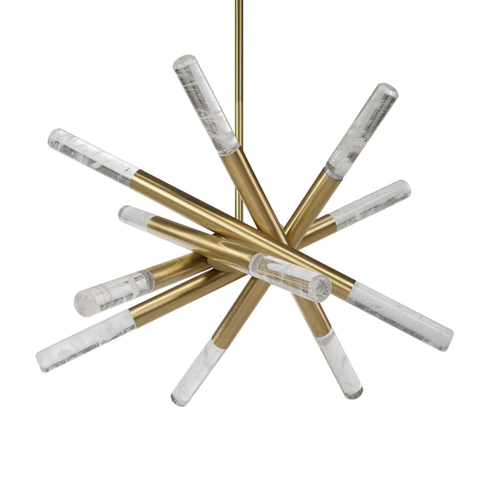 Scepter - 12 Light LED Pendant - Brass