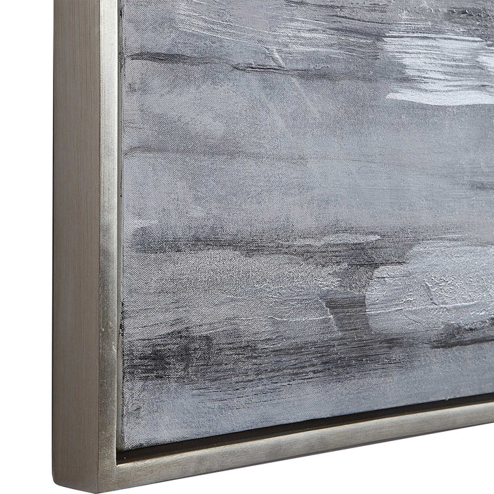 Smoky Waves - Hand Painted Canvas - Black / Brown / Gray