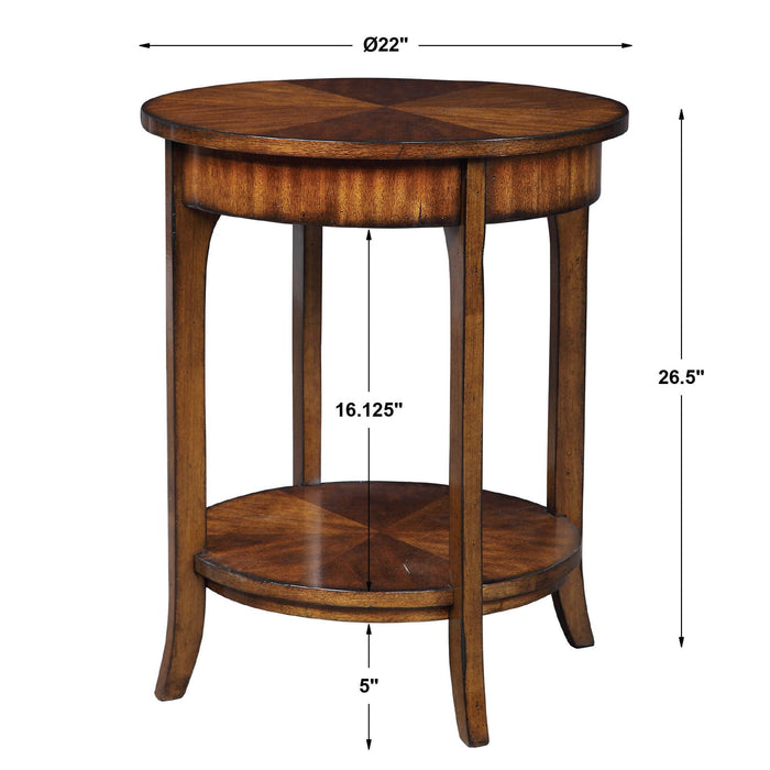 Carmel - Round Lamp Table - Dark Brown