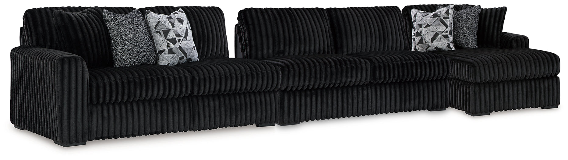 Midnight-Madness 3-Piece Sectional with Chaise