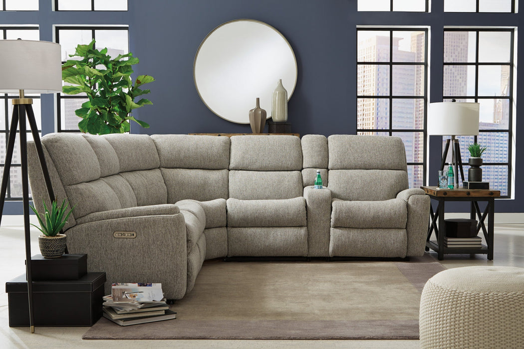 Rio Fabric Power Reclining Sectional with Power Headrests
