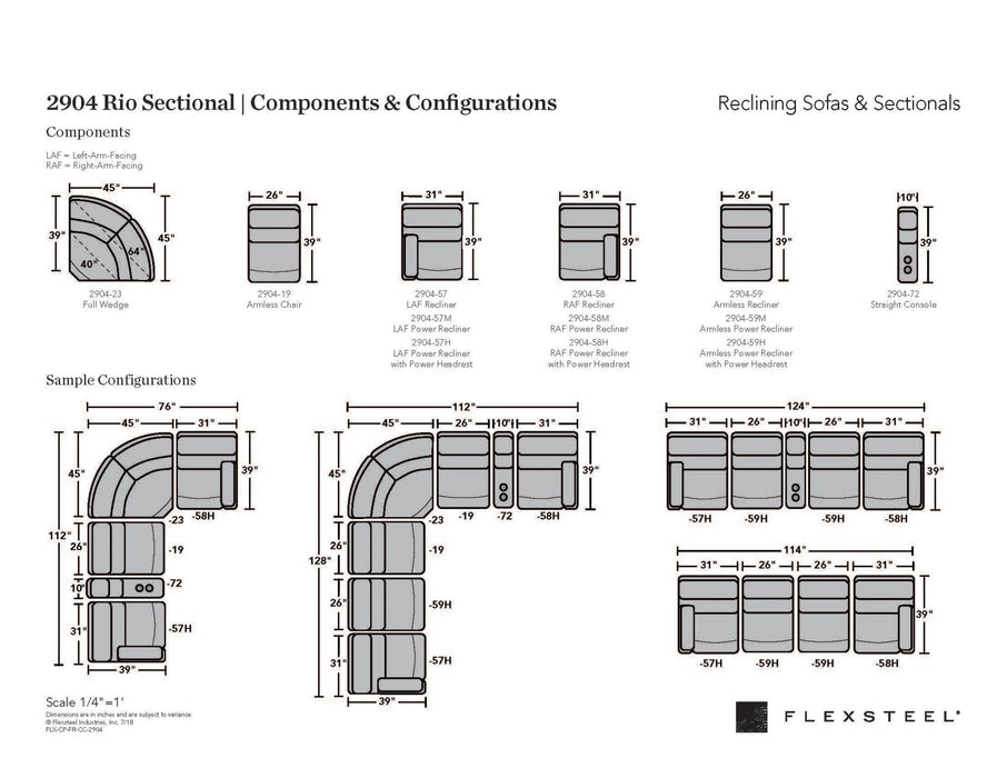 Rio Fabric Reclining Sectional