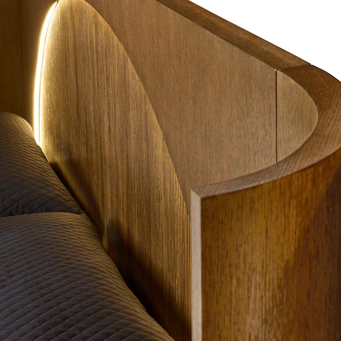 High Light - Lighted Platform Bed, King - Brown