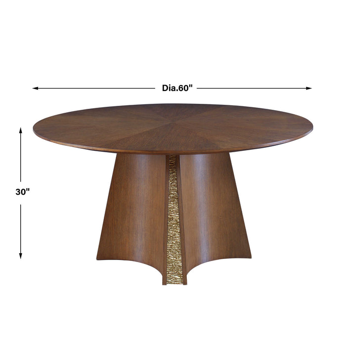 Gold Rush - Dining Table - Woodtone / Brass