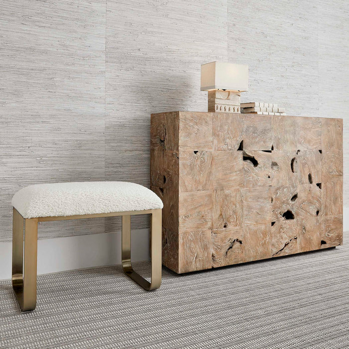 Double U - Small Bench - Gold / White