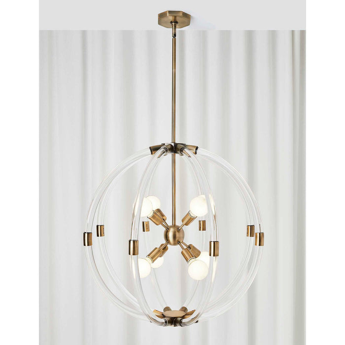 Longitude - 8 Light Pendant - Brass