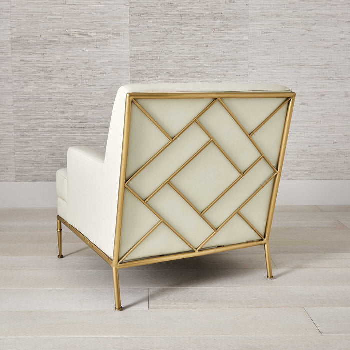 Fretwork - Accent Chair - White / Gold