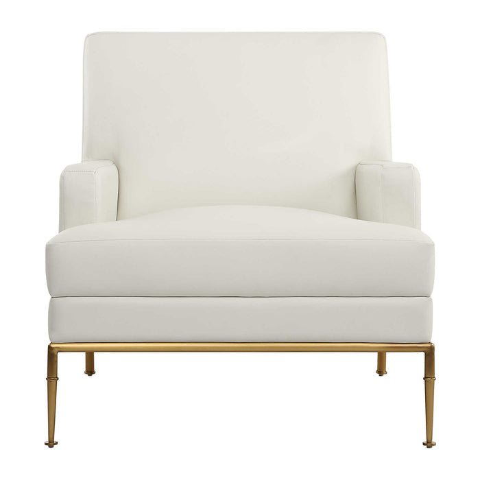 Fretwork - Accent Chair - White / Gold