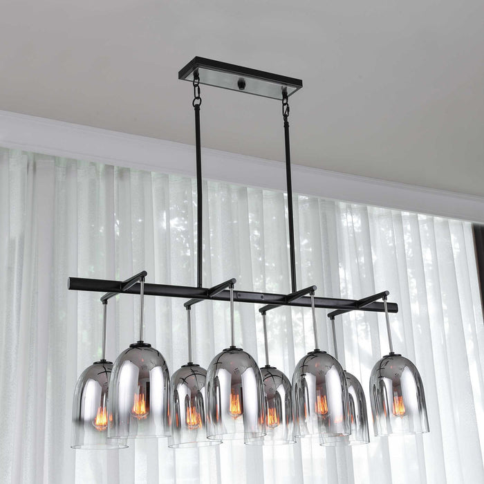 Kenner - 8 Light Chandelier - Black / Nickel / Silver