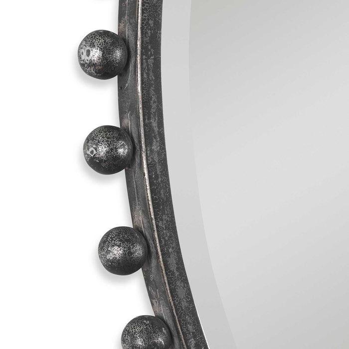 Taza - Round Iron Mirror - Dark Gray
