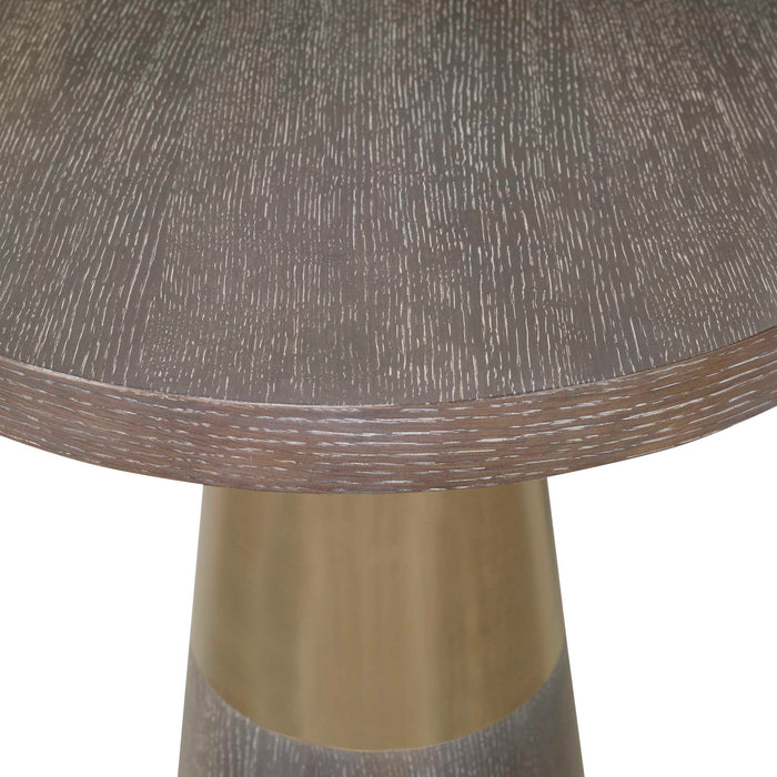 Flute - Accent Table - Gold / Woodtone