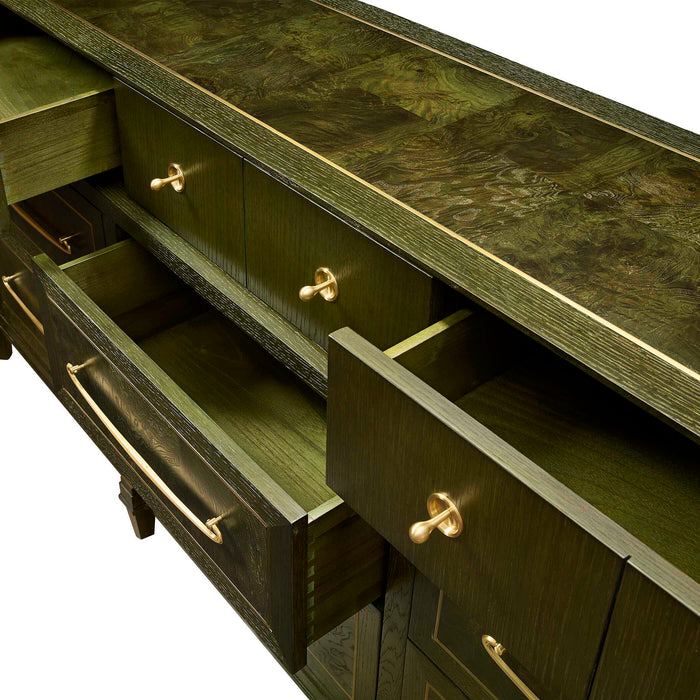 Green With Envy - 9 Drawer Chest - Green / Woodtone