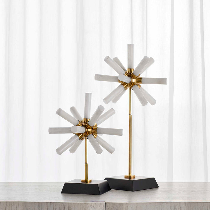 Snowflake - Sculptures (Set of 2) - Black / Brass / White