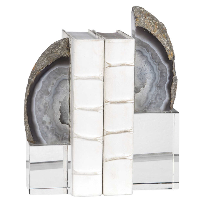 Amiya - Bookends (Set of 2) - Blue / Gray / White