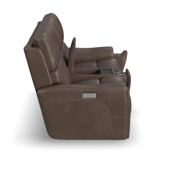 Carter - Power Reclining Loveseat With Console & Power Headrests & Lumbar - Cappuccino