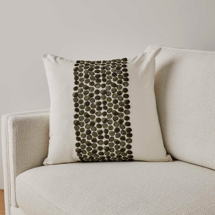 Fig Leaf - Pillow - Green / White