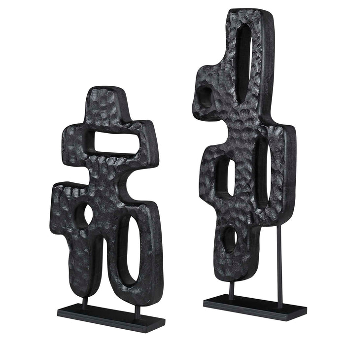 Chiseled Silhouette - Medium Sculpture - Black