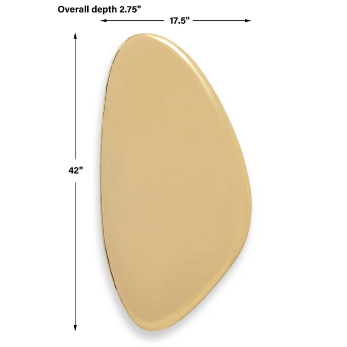 Jelly Bean - 42" x 18" Wall Sculpture - Gold