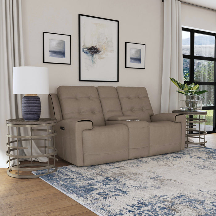 Iris - Power Reclining Loveseat With Console & Power Headrests