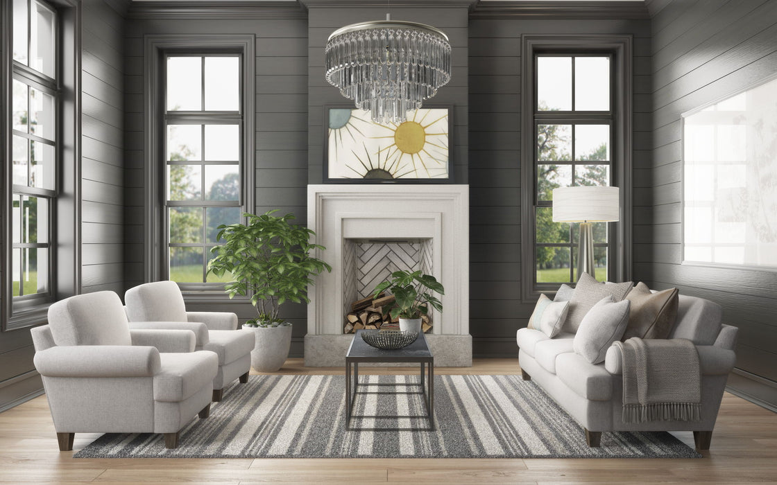 Moxy - Fabric Sofa, T-Shaped Seat Cushion, Curved Sock Arms