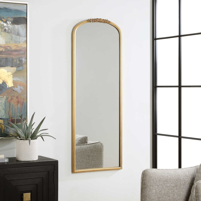 Arched Wall Mirror - Antique Gold
