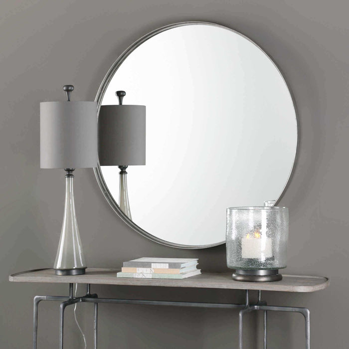 Agoura - 48" Round Mirror - Silver