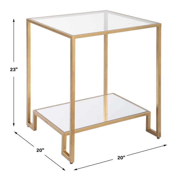 Accent End Table - Antique Gold