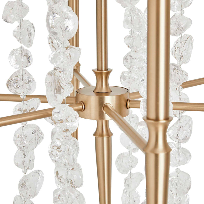 Waterfall - 6 Light Chandelier - Brass / White