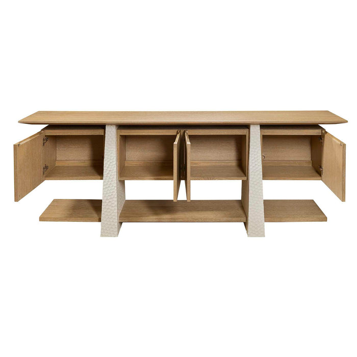 Hewn - 4 Door Cabinet - Woodtone / White