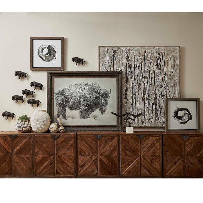 Scribbles - Hand Painted Canvas - Black / Brown / Gray