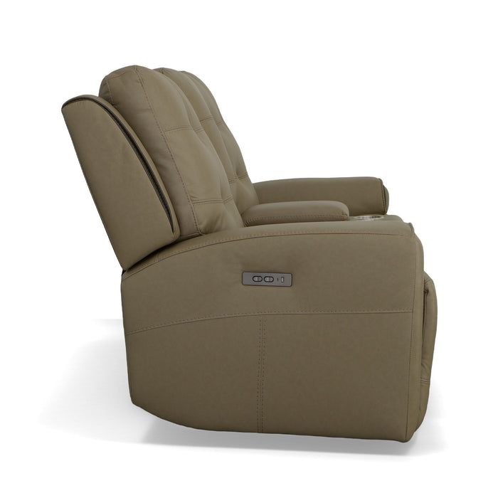 Iris - Power Reclining Loveseat With Console & Power Headrests