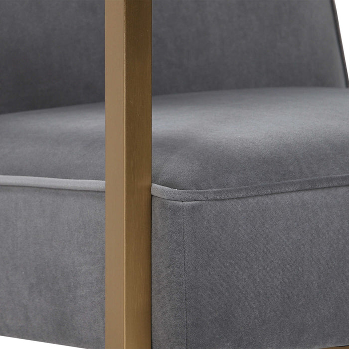 Hartigan - Accent Chair - Brass / Gray