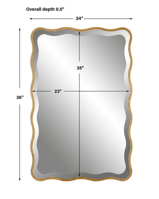 Aneta - Scalloped Mirror - Gold