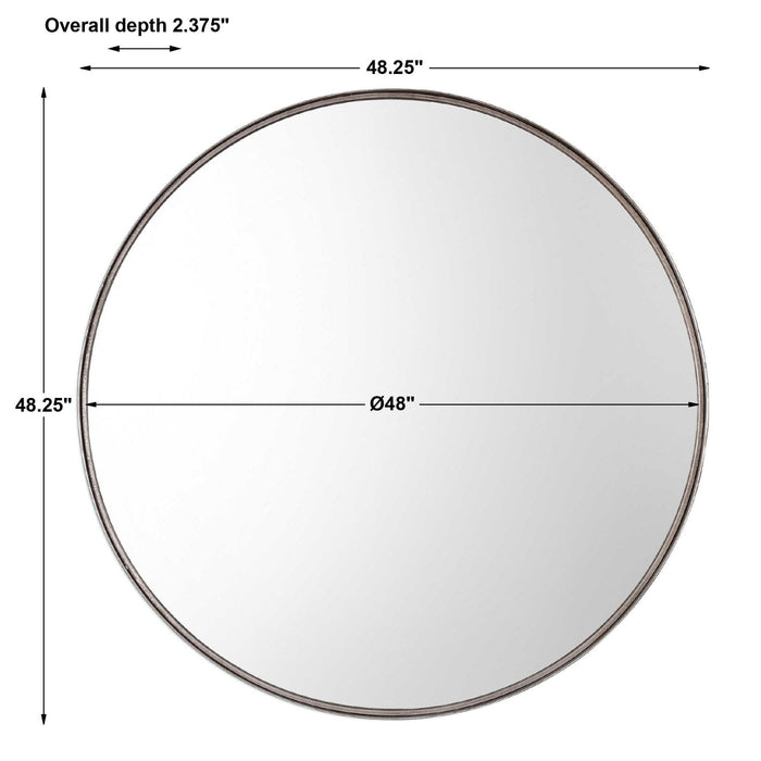 Agoura - 48" Round Mirror - Silver