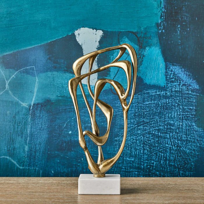 Tangle - Sculpture - Brass / Gold / White