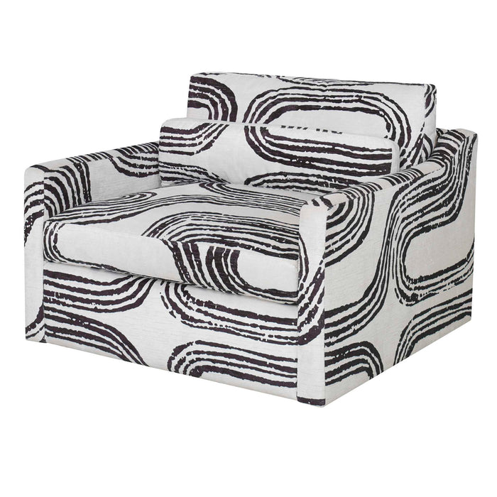 Daytona - Swivel Chair-And-A-Half - Black / White