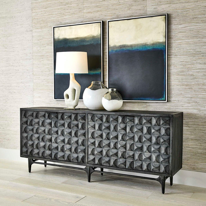 Foursquare - 4 Door Cabinet - Black