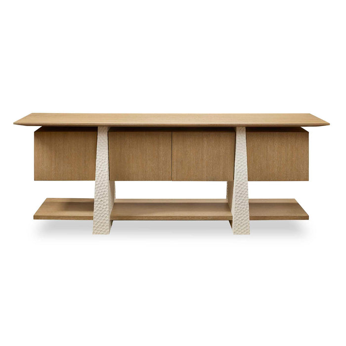 Hewn - 4 Door Cabinet - Woodtone / White