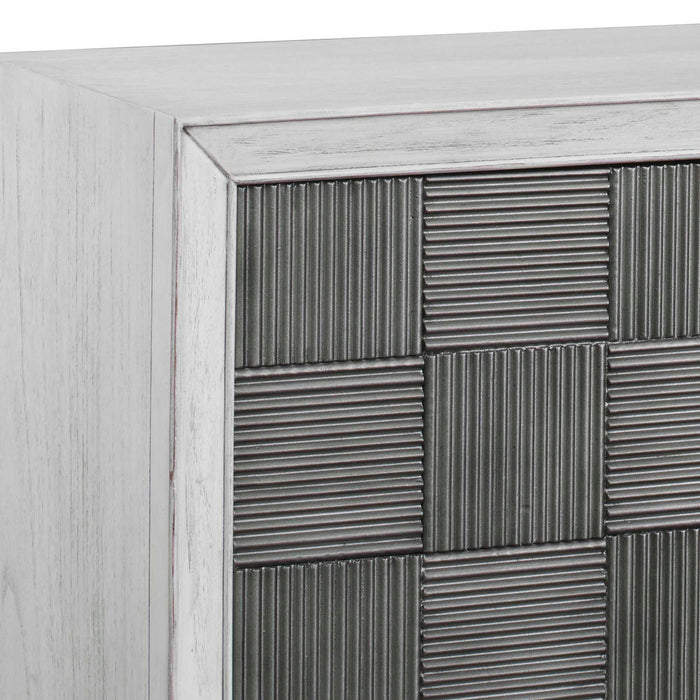 Checkerboard - 4 Door Cabinet - Gray