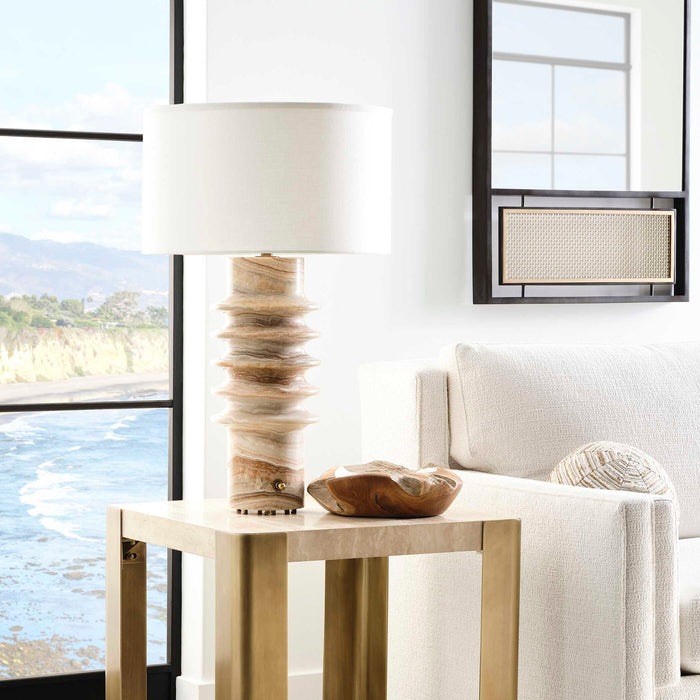 Ring Around - Onyx Table Lamp - Light Brown