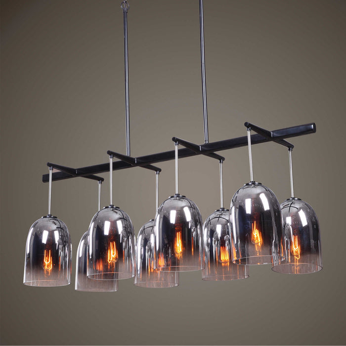 Kenner - 8 Light Chandelier - Black / Nickel / Silver