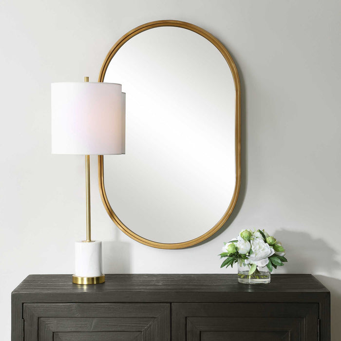 Iron Frame Mirror - Brushed Gold