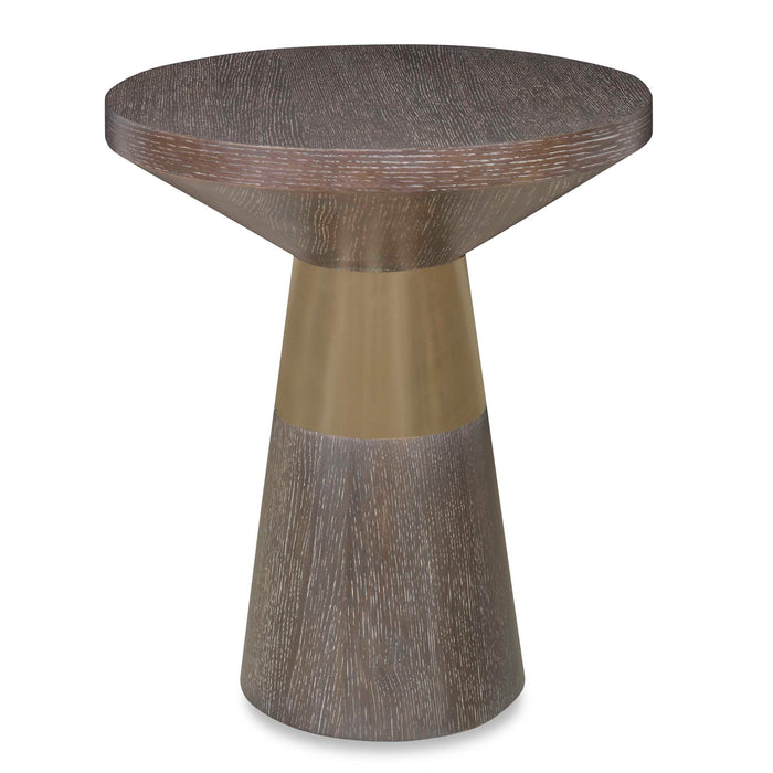 Flute - Accent Table - Gold / Woodtone