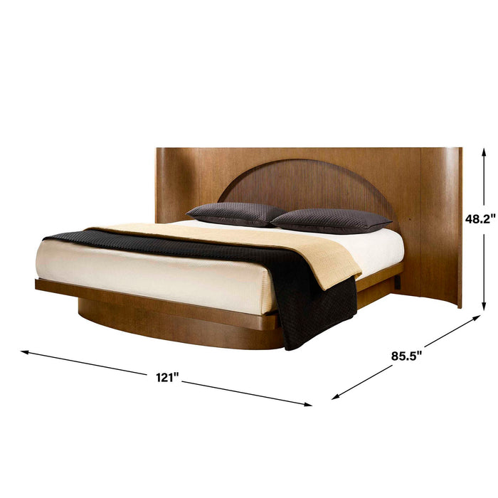 High Light - Lighted Platform Bed, King - Brown