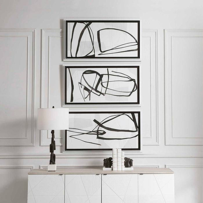 Jargon - Wall Art (Set of 3) - Black / White