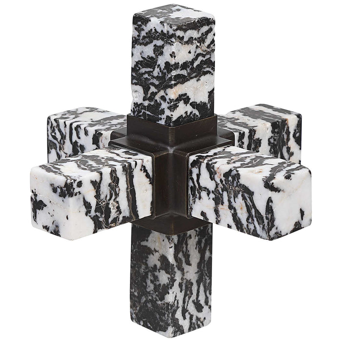 Double Cross - Sculpture - Zebra Stone
