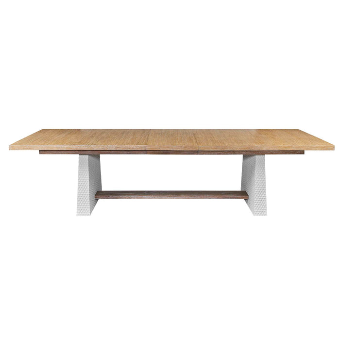 Hewn - Trestle Extension Dining Table - White / Woodtone