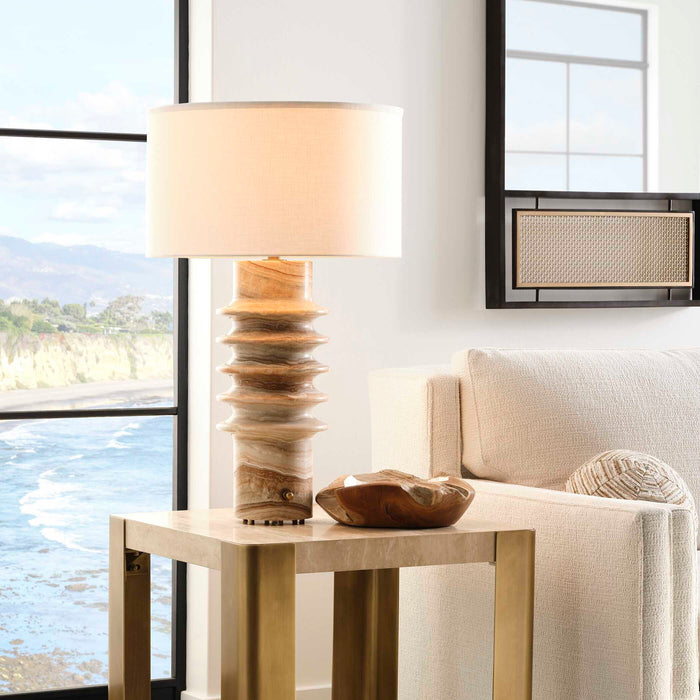 Ring Around - Onyx Table Lamp - Light Brown